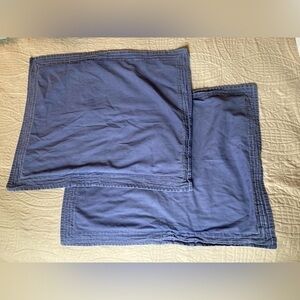 Pottery Barn Kids Navy Blue Shams Set Of 2 Stitching On Edge Cotton